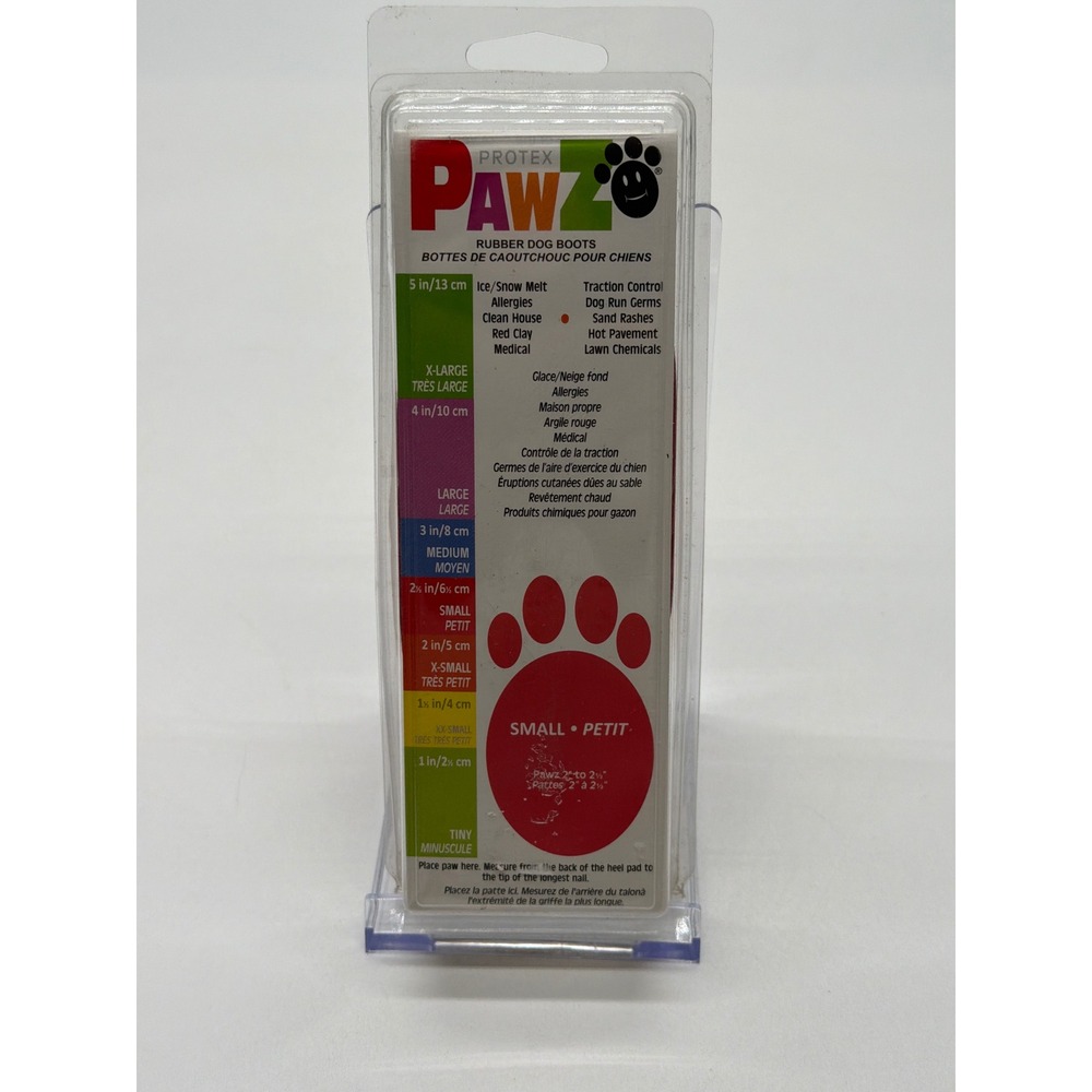 PawZ Rubber Dog Boots Red Small 12 Pack Waterproof Disposable Reusable Boots